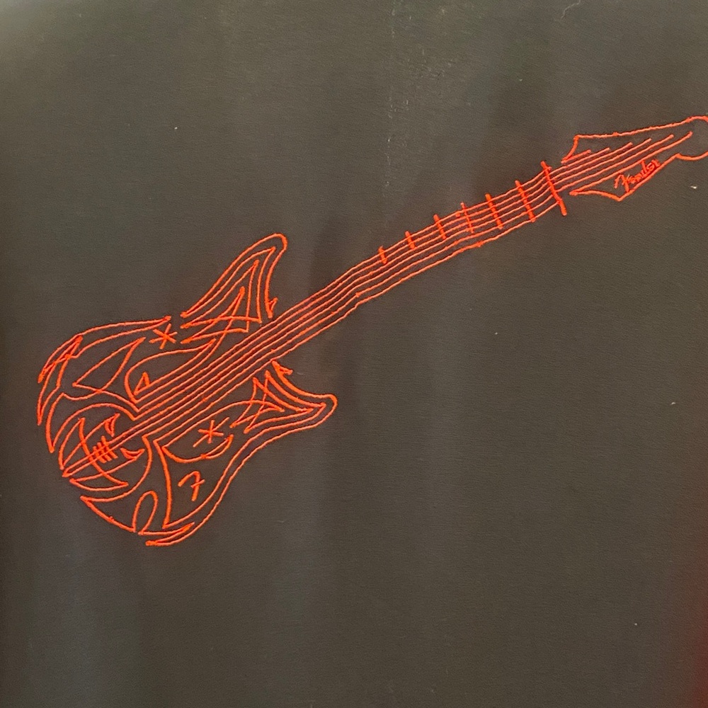 Men's Black and Red Fender Guitar Shirt - Picture 4 of 5